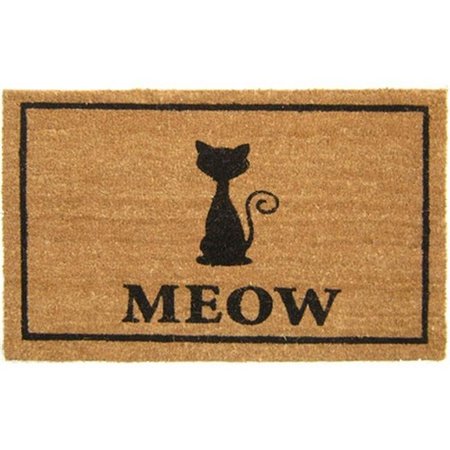 GEO CRAFTS Geo Crafts G355 CAT MEOW 18 x 30 in. PVC Backed Coco Mat G355 CAT MEOW